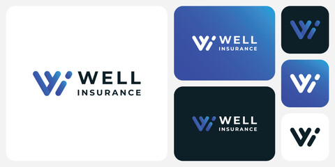 Fototapeta premium Vector logo design for the initials W, i in a modern, simple, clean and abstract style.