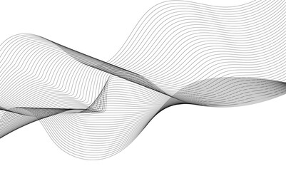 Abstract grey wavy lines on transparent background. Digital frequency track equalizer. Abstract frequency sound wave lines and twisted curve lines background. Abstract business wave curve lines. Vecto