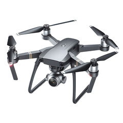 Modern drone camera isolated on transparent background