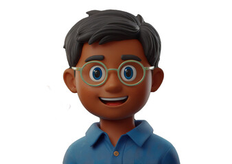 3d image of a boy for design, transparent background