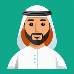 Colorful illustration of a man wearing traditional clothing from the Middle East