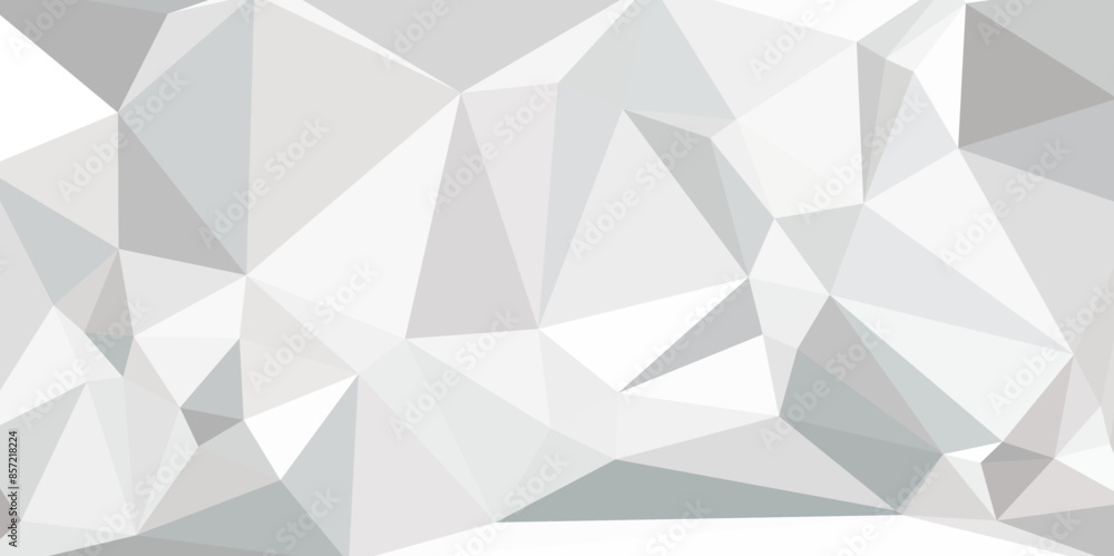 Wall mural Abstract white geometric triangle 3D background. Vector Illustration. White low poly background texture. Futuristic vector illustration. Modern impression polygon background material.