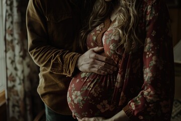 A pregnant woman and her partner stand together, representing the joy of impending parenthood