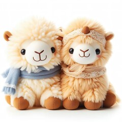 a fur plush stuffed cute Camel, white background