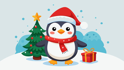 vector-cute-christmas-penguin--penguin-character-s