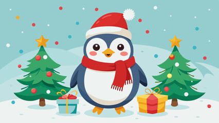 vector-cute-christmas-penguin--penguin-character-s