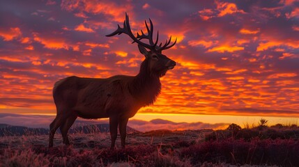 Red Deer in morning Sun. 