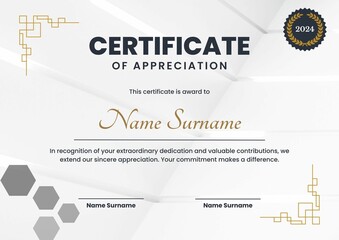 Fototapeta premium award certificate template design, Certificate of Appreciation template, Certificate of achievement, awards diploma. day 46