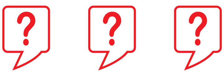 Obraz premium Question mark icon set. Bubble question icon, FAQ questions symbol on a white background.