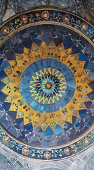 Ornate Islamic Ceramic Plate with Luxurious Detail