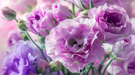 Fototapeta premium background consisting of Eustoma flower, realistic photo