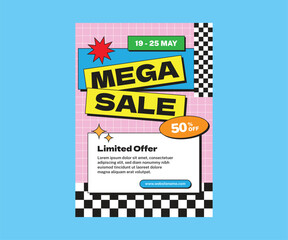 Design pop y2k Poster sale template