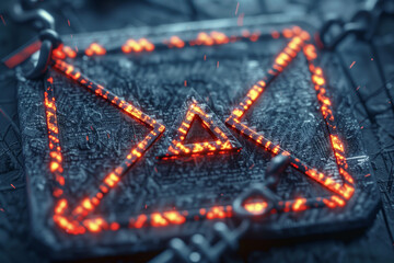 Glowing Email Warning Sign In Digital Landscape