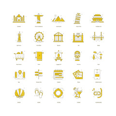 Travel Holiday Vacation Vector Icon Design Collection