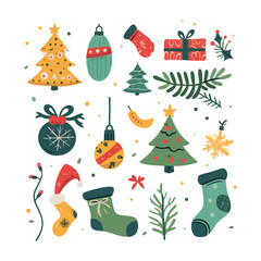 christmas card with snowman and gifts