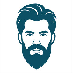 Handsome man hairstyle cut silhouette vector illustration