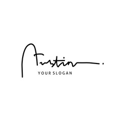 Austin name signature logo vector design