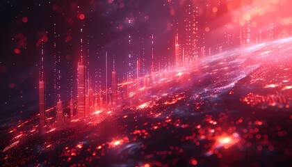 Obraz premium Blockchain Data Visualization, blockchain data in a graphical representation. Use abstract charts, graphs, emphasizing the analytical capabilities of blockchain technology.