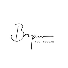 Bryan name signature logo vector design
