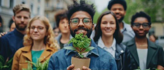 Activists lobbying for environmental policies at a press conference