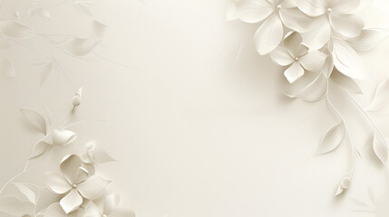 fondo liso blanco claro con ramas o guias de flores de hojas delicadas y sofisticadas diseño elegante de invitacion con espacio para copiar de boda o festejo o evento