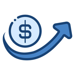 dollar coin arrow increase icon