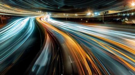 Cityscape in Motion: Artistic Light Trails of Busy Streets