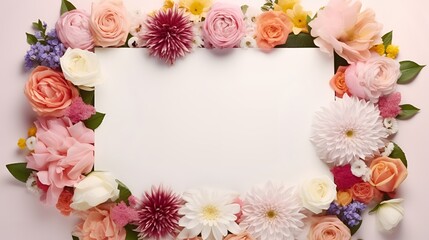 Obraz premium A beautiful frame of flowers in an array of colors