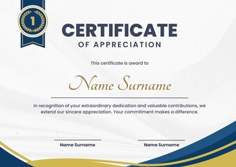 Obraz premium award certificate template design, Certificate of Appreciation template, Certificate of achievement, awards diploma. day 39