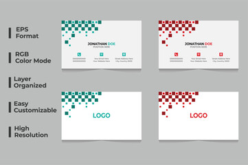 Modern business card design, corporate personal card, creative business card template, identity card