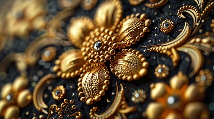 Intricate Thai Pattern Jewelry in Pointillism Style Captured Through Film Camera, Inspirational Traditional Motifs and Symbols