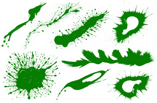 Abstract monochrome hand drawn design elements on transparent background. 