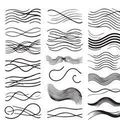 Hand-Drawn Lines on Clean White Background, Variety of Shapes and Directions