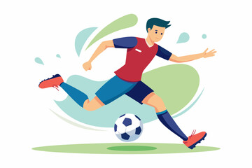 man kicking soccer ball vector  Illustration