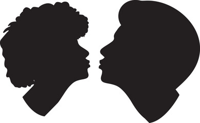 Fototapeta premium silhouette of a couple in love kissing