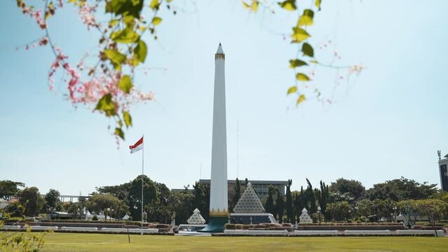 Surabaya,Indonesia- May 31, 2024 :Tugu Pahlawan Monument in Surabaya Indonesia