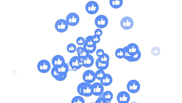Simple facebook like pattern isolated on white background. Like social pattern animation video.