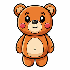 Obraz premium An endearing depiction of a lovable teddy bear with a blush and a cartoonish design