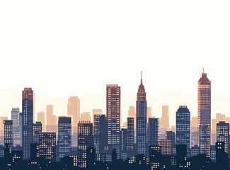 Obraz premium vector graphic of pixel blocks forming the silhouette of tall buildings in an urban cityscape, white background,
