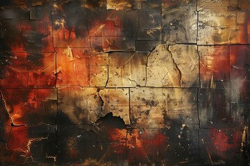 Obraz premium Abstract Distressed Art with Broken Lines and Dust Scratches