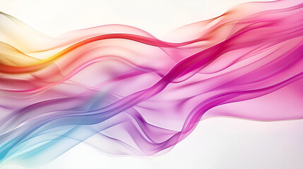 Abstract colorful translucent textile texture on white background ,design seamlessly blends vibrant neon pink with electric blue
