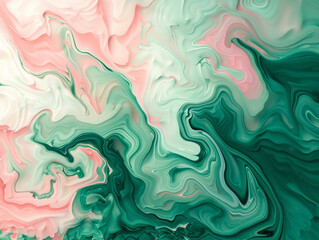 Abstract Pink and Green Background, Generative AI Illustration