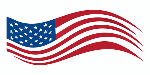 Fototapeta premium Illustration of American flag symbolizing pride, unity, and patriotism of the United States
