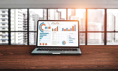 Business data dashboard provide business intelligence analytic for marketing strategy planning...
