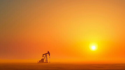 oil pump at sunset