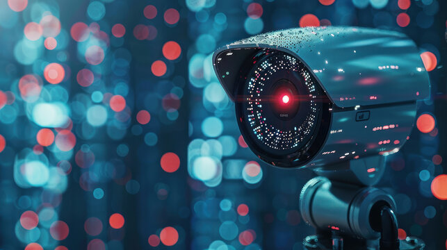 security cam with artificial intelligence, technology style