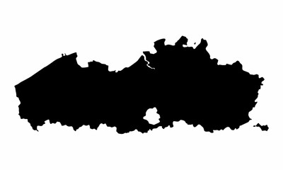 Fototapeta premium Flanders silhouette map