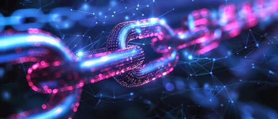 Blockchain for secure financial transactions, showcasing innovation in fintech technology, highly detailed and perfect for tech presentations