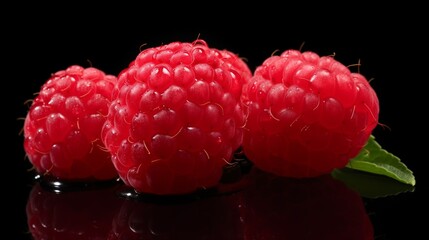 raspberries close up