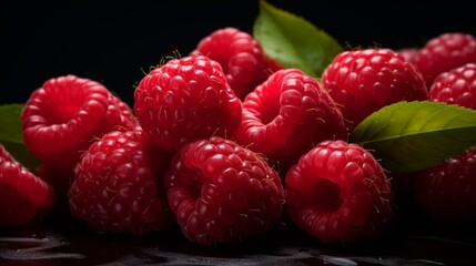 raspberries close up